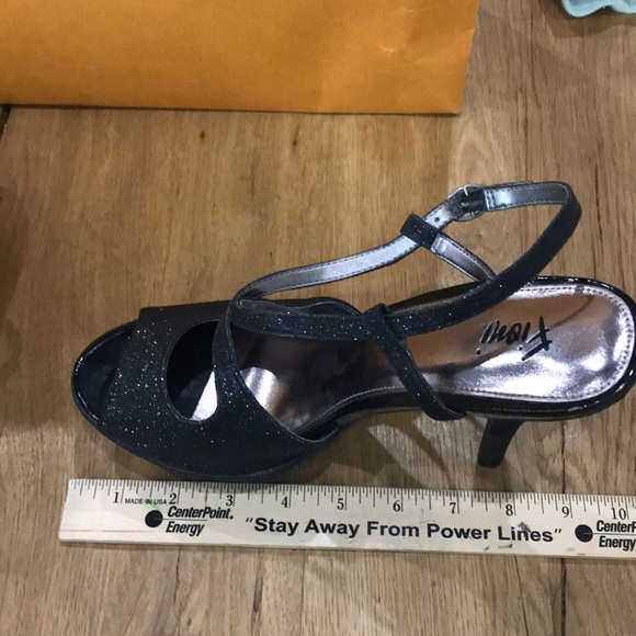 Fioni Black Glitter Heels - Picture 13 of 15